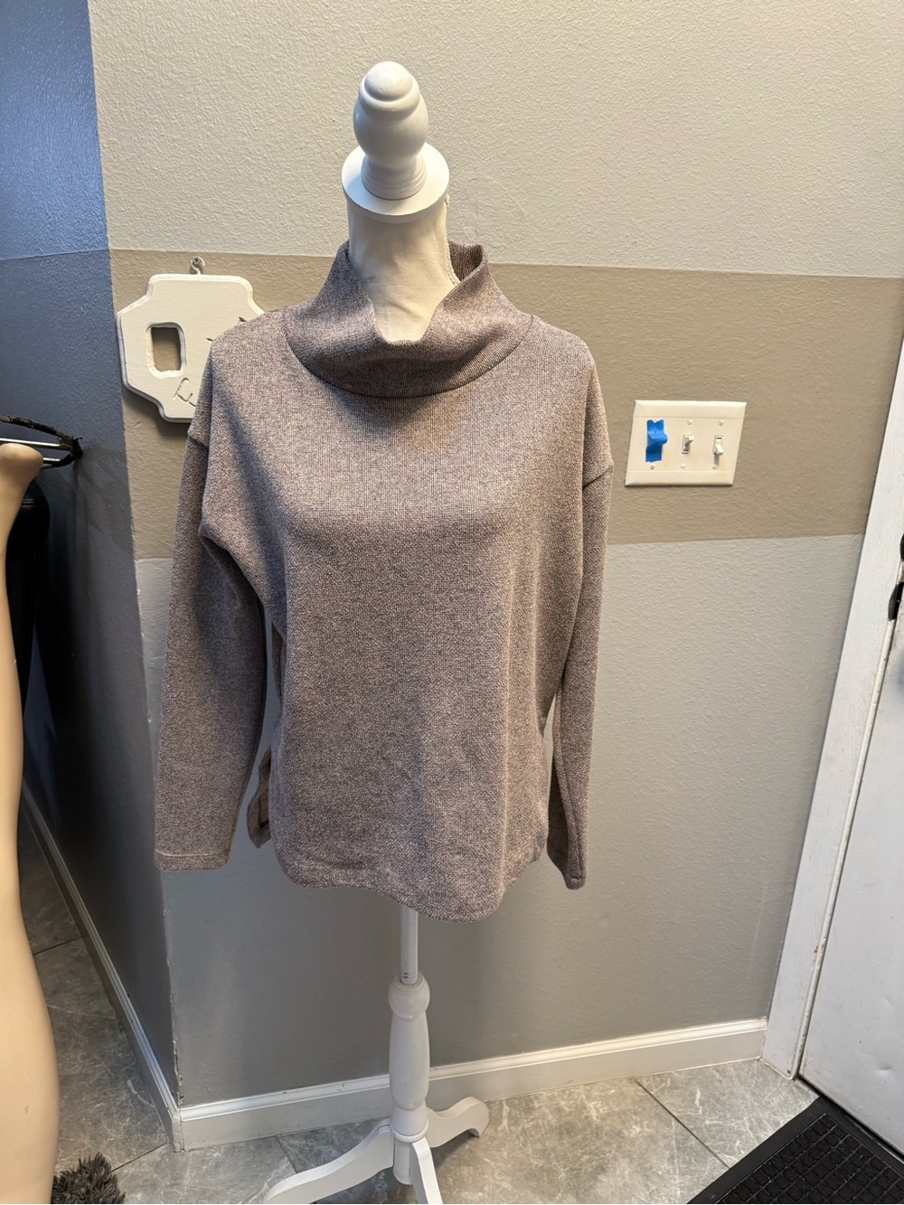 Arc'teryx Taupe Funnel Neck Sweater